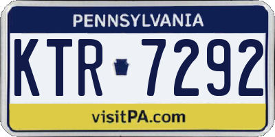 PA license plate KTR7292