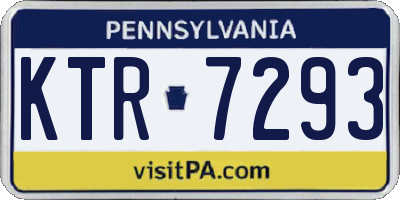 PA license plate KTR7293