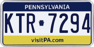 PA license plate KTR7294