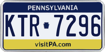PA license plate KTR7296