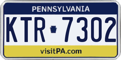PA license plate KTR7302