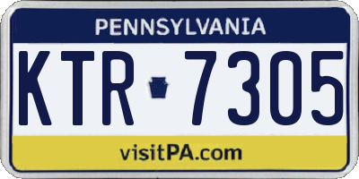 PA license plate KTR7305