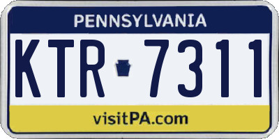 PA license plate KTR7311