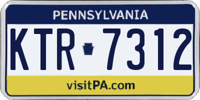 PA license plate KTR7312