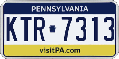 PA license plate KTR7313