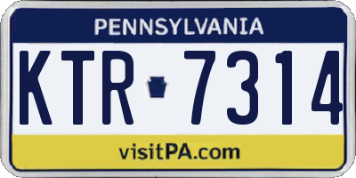 PA license plate KTR7314