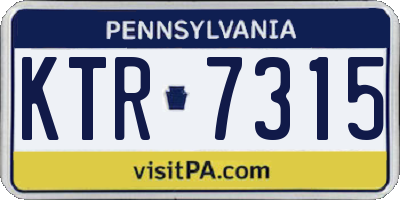 PA license plate KTR7315
