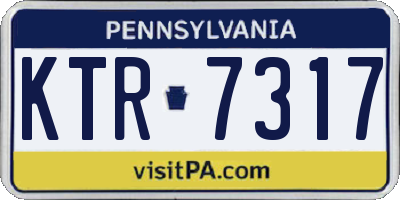 PA license plate KTR7317