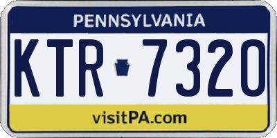 PA license plate KTR7320