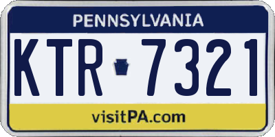 PA license plate KTR7321
