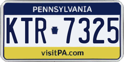 PA license plate KTR7325