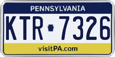 PA license plate KTR7326