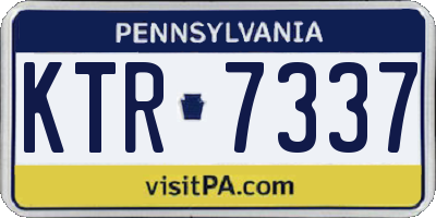 PA license plate KTR7337