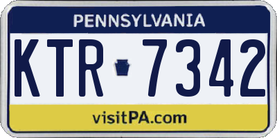 PA license plate KTR7342
