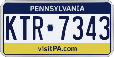 PA license plate KTR7343