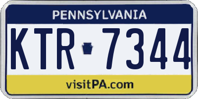 PA license plate KTR7344