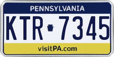 PA license plate KTR7345