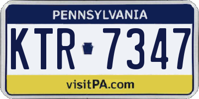 PA license plate KTR7347