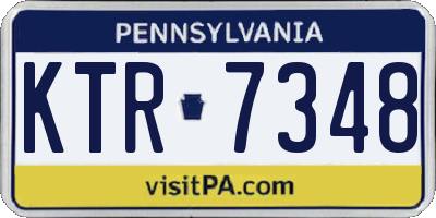 PA license plate KTR7348