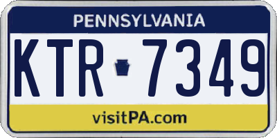 PA license plate KTR7349