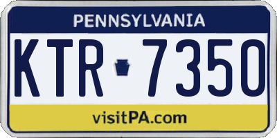 PA license plate KTR7350