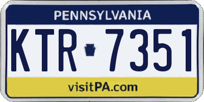 PA license plate KTR7351