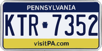 PA license plate KTR7352