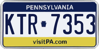 PA license plate KTR7353