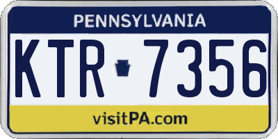 PA license plate KTR7356