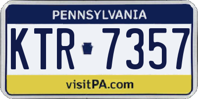 PA license plate KTR7357