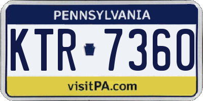 PA license plate KTR7360