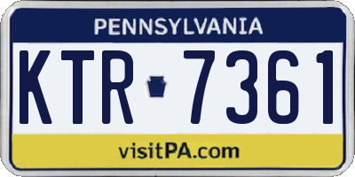 PA license plate KTR7361