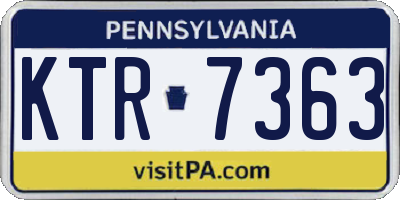 PA license plate KTR7363
