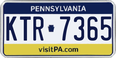 PA license plate KTR7365