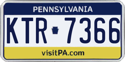 PA license plate KTR7366