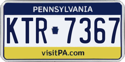PA license plate KTR7367
