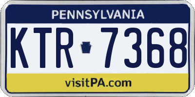 PA license plate KTR7368
