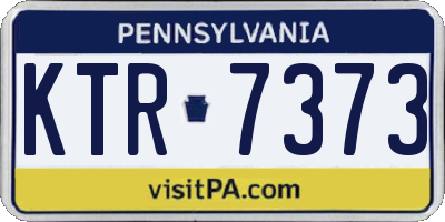PA license plate KTR7373