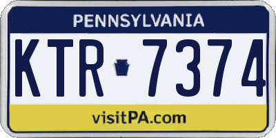 PA license plate KTR7374