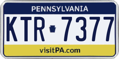 PA license plate KTR7377