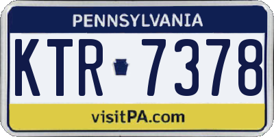 PA license plate KTR7378