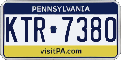 PA license plate KTR7380