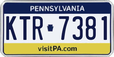 PA license plate KTR7381