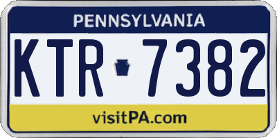 PA license plate KTR7382