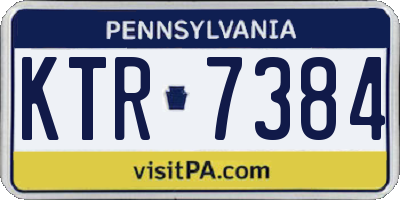 PA license plate KTR7384