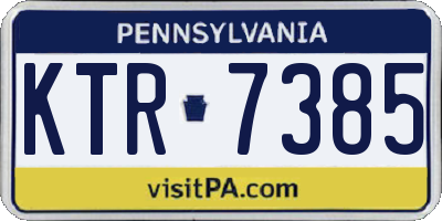PA license plate KTR7385