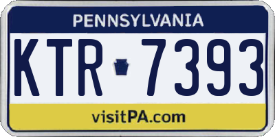 PA license plate KTR7393