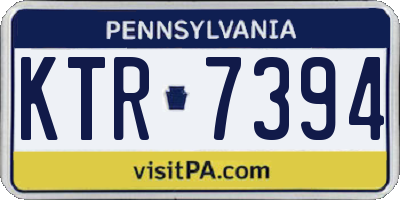 PA license plate KTR7394