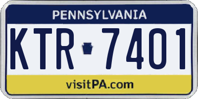PA license plate KTR7401