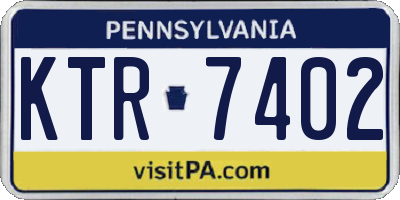 PA license plate KTR7402
